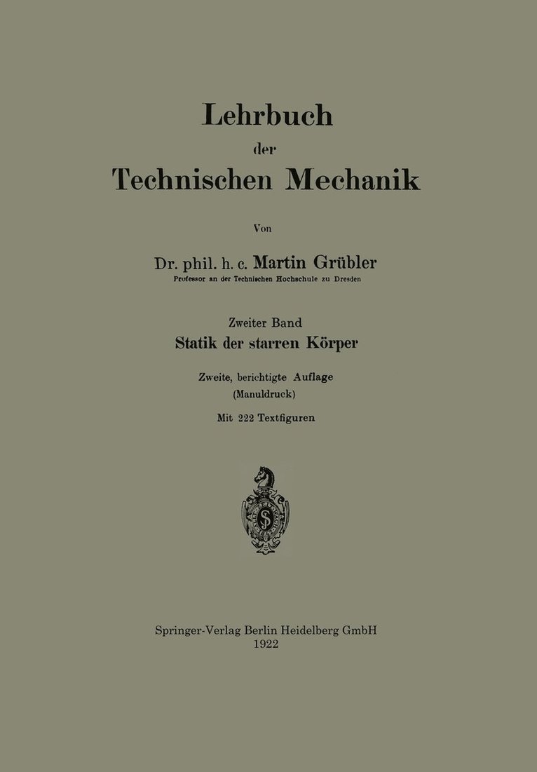 Lehrbuch der Technischen Mechanik 1