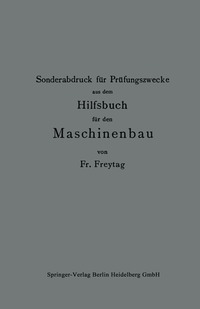 bokomslag Sonderabdruck für Prüfungszwecke aus dem Hilfsbuch für den Maschinenbau