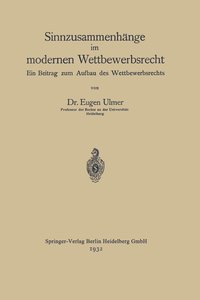 bokomslag Sinnzusammenhnge im modernen Wettbewerbsrecht