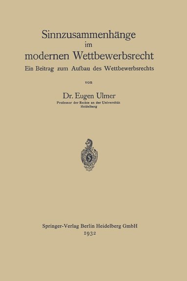bokomslag Sinnzusammenhänge im modernen Wettbewerbsrecht