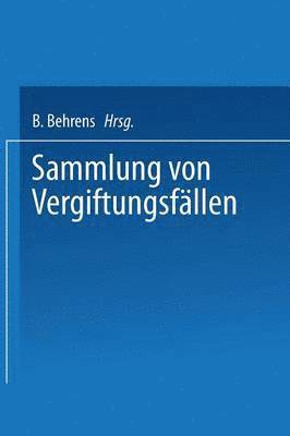 Sammlung von vergiftungsfllen 1