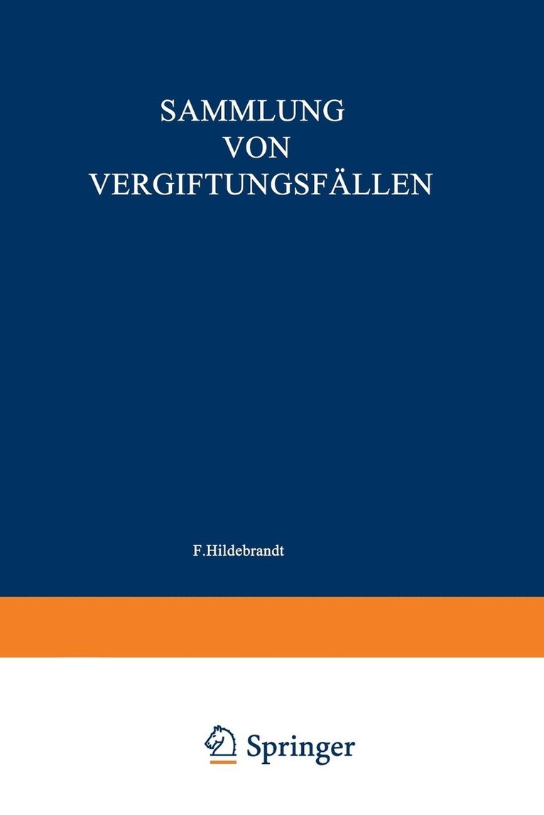 Sammlung von Vergiftungsfllen 1