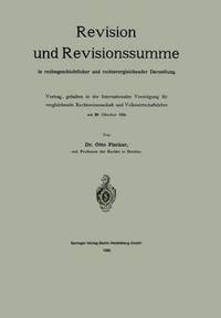 bokomslag Revision und Revisionssumme in rechtsgeschichtlicher und rechtsvergleichender Darstellung