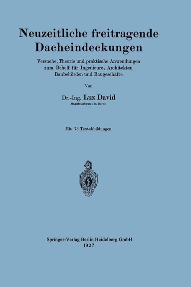 bokomslag Neuzeitliche freitragende Dacheindeckungen