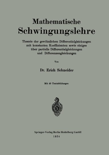 bokomslag Mathematische Schwingungslehre