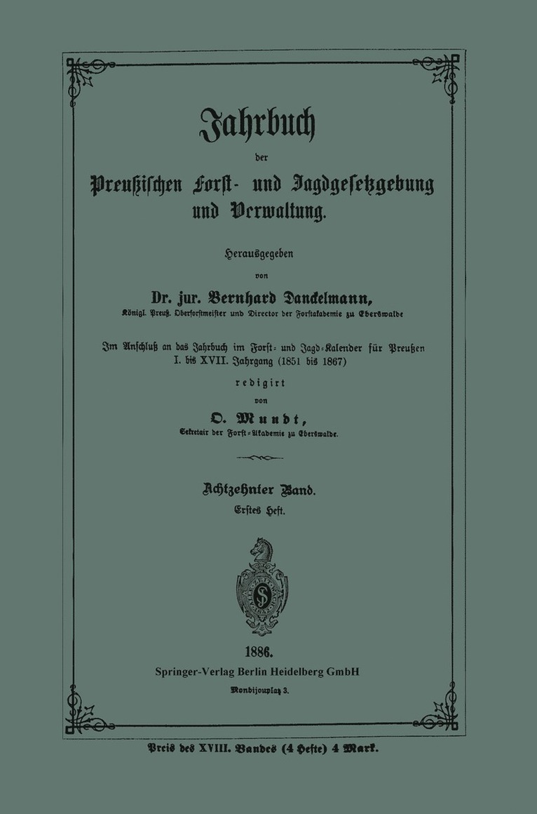 Jahrbuch der Preuischen Forst- und Jagdgesetzgebung und Verwaltung 1