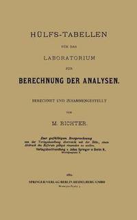 bokomslag Hlfs-Tabellen fr das Laboratorium zur Berechnung der Analysen