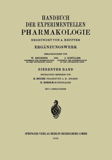 bokomslag Handbuch der Experimentellen Pharmakologie