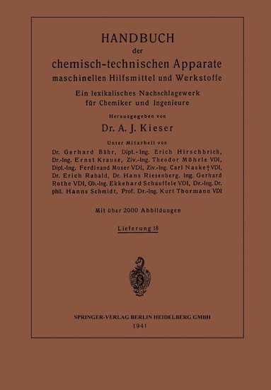 bokomslag Handbuch der chemisch-technischen Apparate maschinellen Hilfsmittel und Werkstoffe
