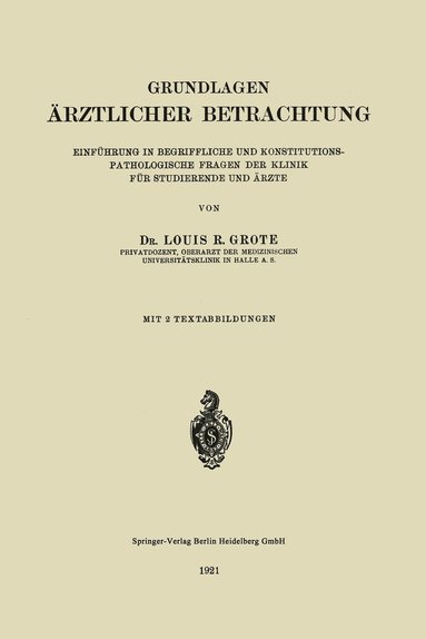 bokomslag Grundlagen rztlicher Betrachtung