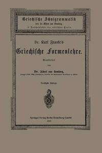 bokomslag Dr. Carl Franke's Griechische Formenlehre