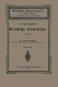 bokomslag Dr. Carl Frankes Griechische Formenlehre