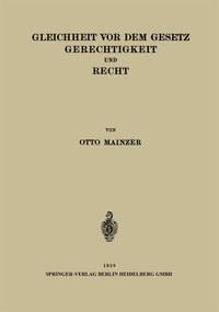 bokomslag Gleichheit vor dem Gesetz Gerechtigkeit und Recht