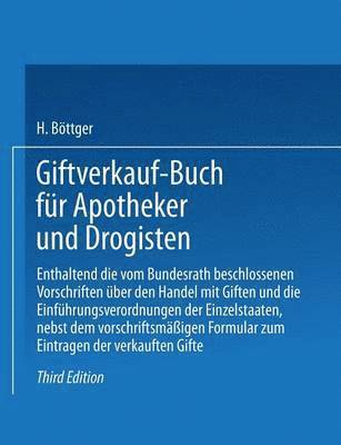 bokomslag Giftverkauf-Buch für Apotheker und Drogisten