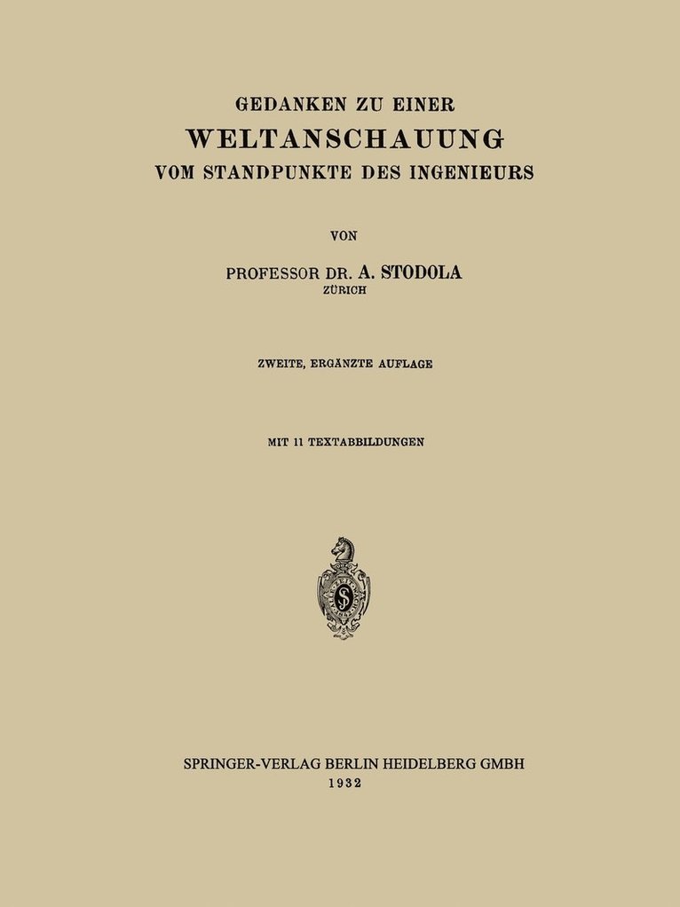 Gedanken zu Einer Weltanschauung vom Standpunkte des Ingenieurs 1