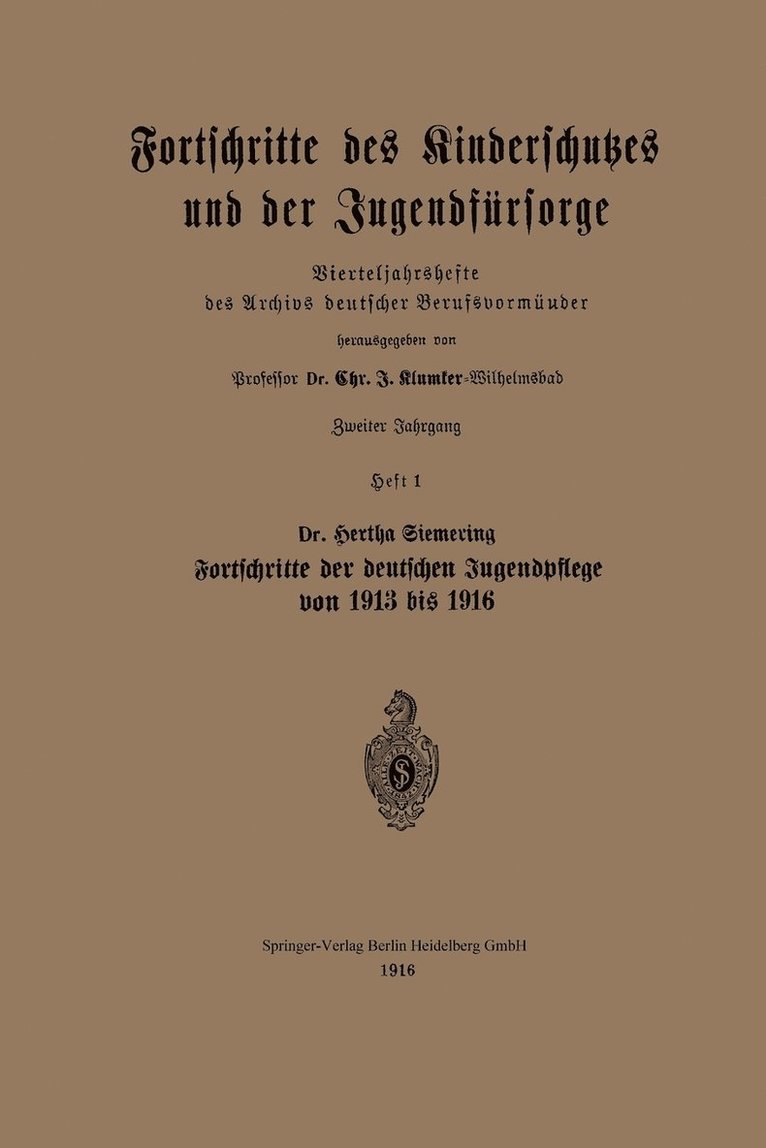 Fortschritte des Kinderschutzes und der Jugendfrsorge 1