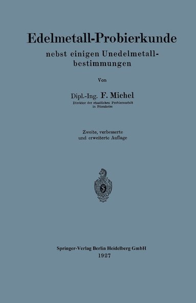 bokomslag Edelmetall-Probierkunde nebst einigen Unedelmetallbestimmungen