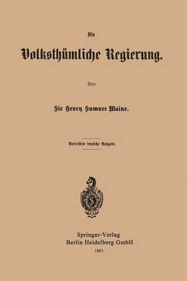 bokomslag Die Volksthmliche Regierung