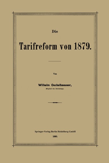 bokomslag Die Tarifreform von 1879