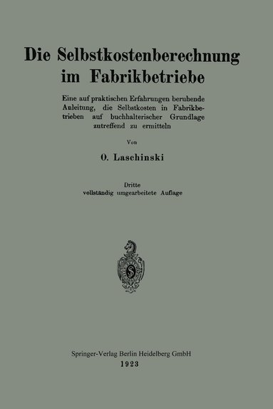 bokomslag Die Selbstkostenberechnung im Fabrikbetriebe