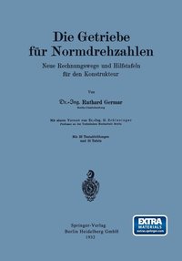bokomslag Die Getriebe für Normdrehzahlen