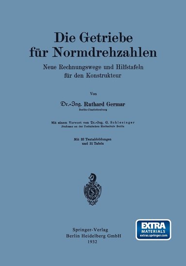 bokomslag Die Getriebe für Normdrehzahlen
