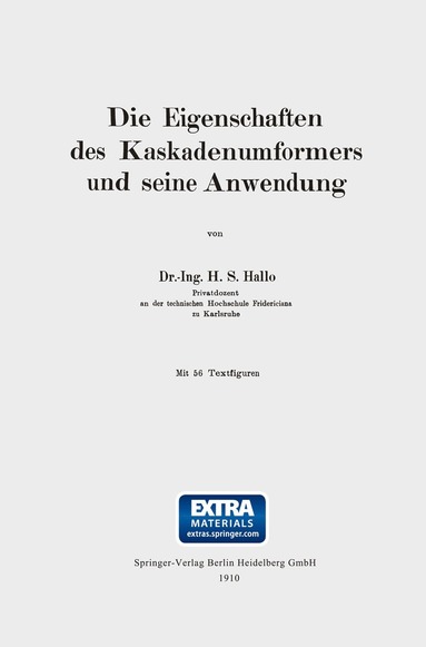 bokomslag Die Eigenschaften des Kaskadenumformers und seine Anwendung