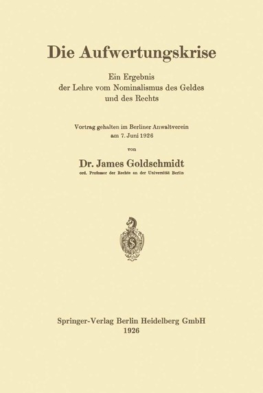 bokomslag Die Aufwertungskrise