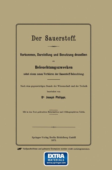 bokomslag Der Sauerstoff