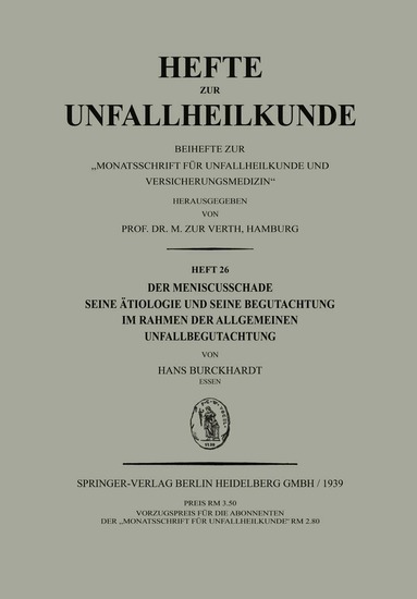 Hans Burckhardt - Der Meniscusschade, Häftad