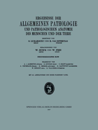 bokomslag Ergebnisse der Allgemeinen Pathologie und Pathologischen Anatomie des Menschen und der Tiere