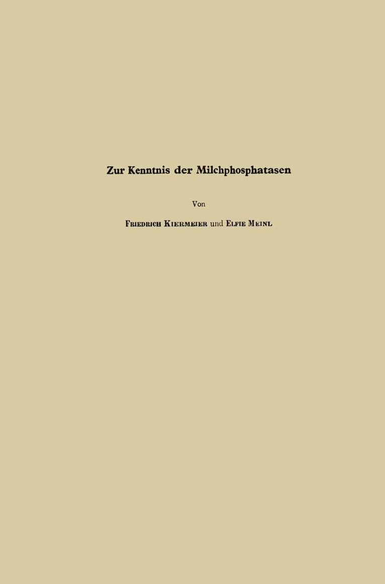 Zur Kenntnis der Milchphosphatasen 1