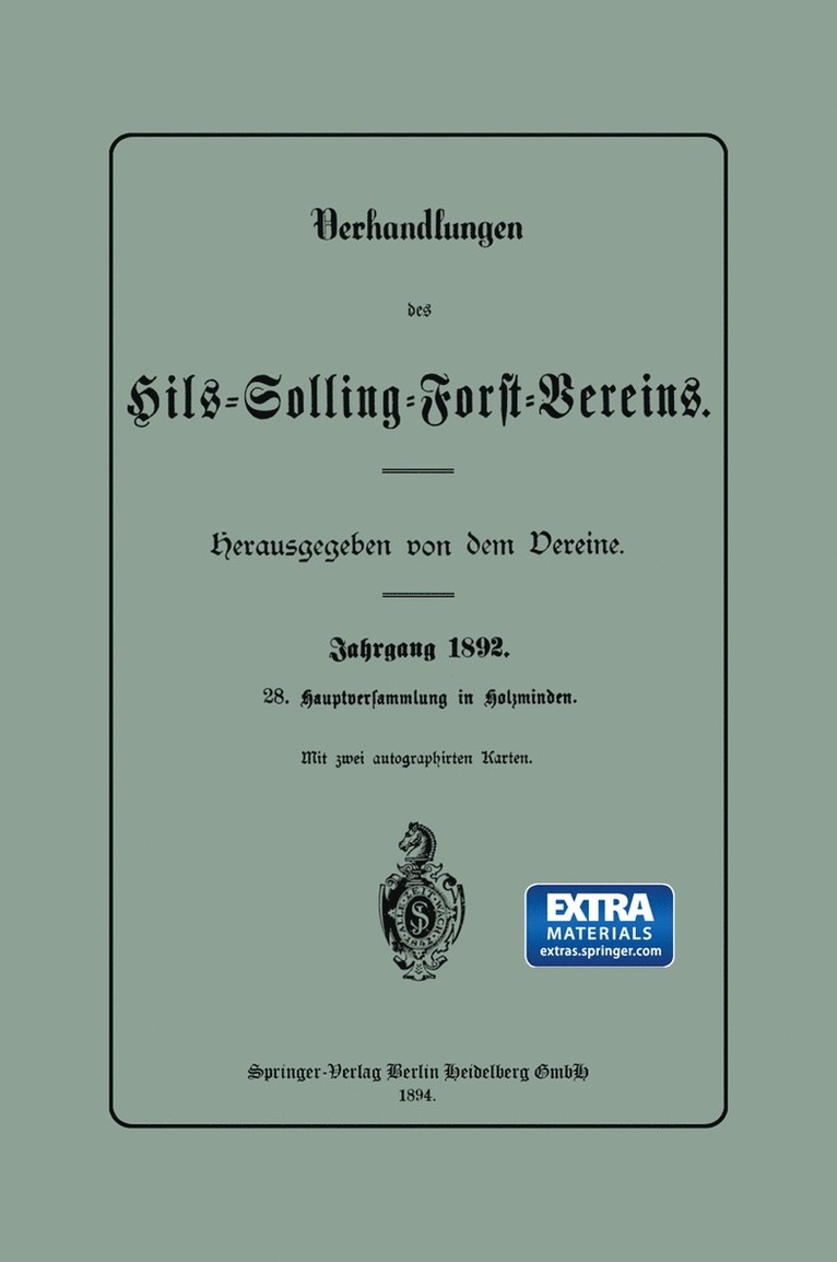 Hils-Solling-Forst-Verein - Verhandlungen des Hils-Solling-Forst-Vereins, Häftad