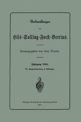 bokomslag Verhandlungen des Hils-Solling-Forst-Vereins