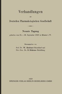 bokomslag Verhandlungen der Deutschen Pharmakologischen Gesellschaft