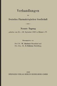 bokomslag Verhandlungen der Deutschen Pharmakologischen Gesellschaft