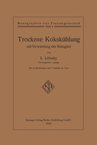 bokomslag Trockene Kokskhlung mit Verwertung der Koksglut