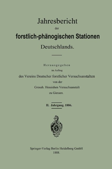 bokomslag Jahresbericht der forstlich-phänologischen Stationen Deutschlands