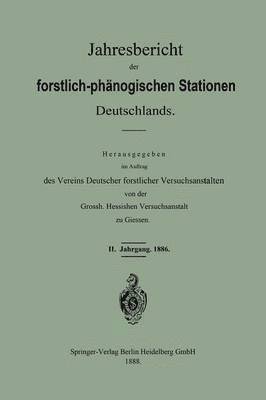 Jahresbericht der forstlich-phanologischen Stationen Deutschlands 1