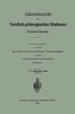 Jahresbericht der forstlich  phnologischen Stationen Deutschlands 1