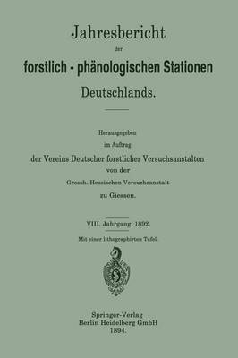 bokomslag Jahresbericht der forstlich-Phnologischen Stationen Deutschlands