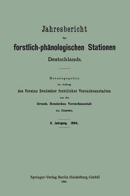 bokomslag Jahresbericht der forstlich-phnologischen Stationen Deutschlands