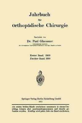 Jahrbuch fr orthopdische Chirurgie 1