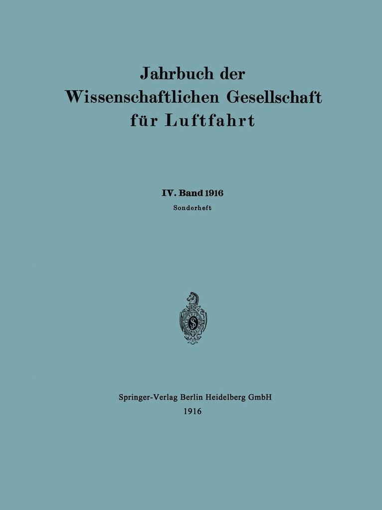 Jahrbuch der Wissenschaftlichen Gesellschaft fr Luftfahrt 1