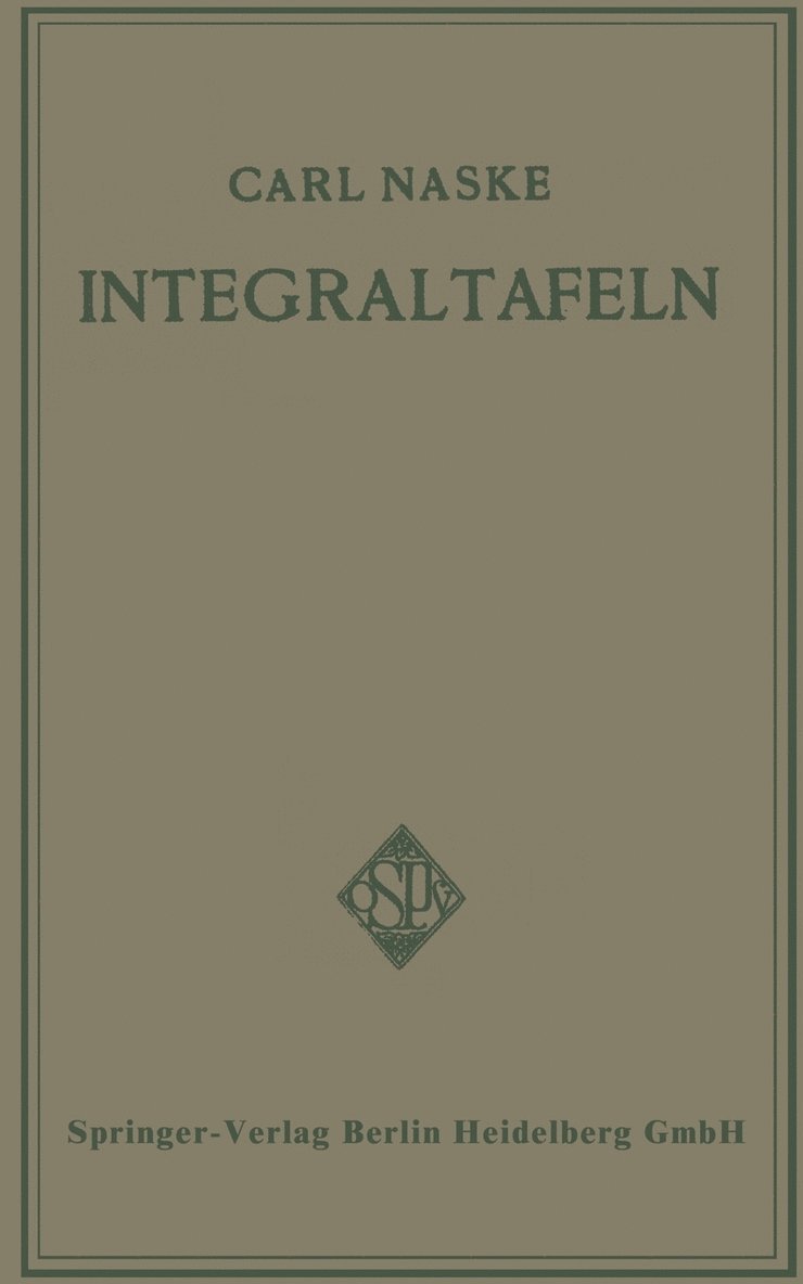 Integraltafeln 1