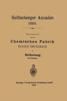 bokomslag Helfenberger Annalen 1891