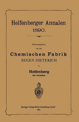 bokomslag Helfenberger Annalen 1890