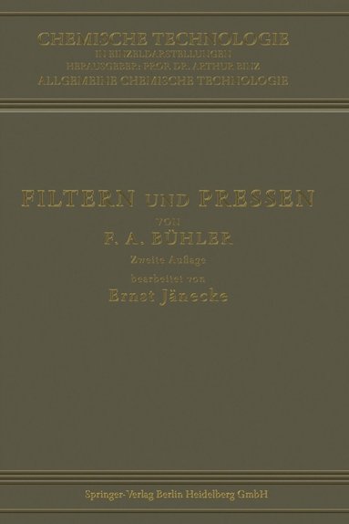 bokomslag Filtern und Pressen zum Trennen von Flssigkeiten und Festen Stoffen