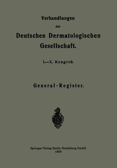 bokomslag Verhandlungen der Deutschen Dermatologischen Gesellschaft