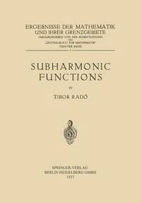 bokomslag Subharmonic Functions